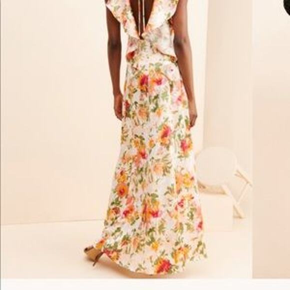 Anthropologie Hutch Ella Floral Open Back Maxi Dress Multicolor Size 2 - Picture 6 of 14